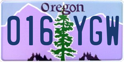 OR license plate 016YGW