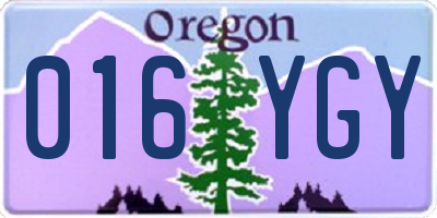 OR license plate 016YGY