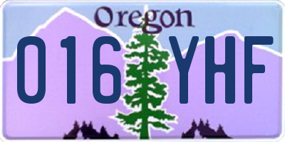 OR license plate 016YHF