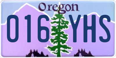 OR license plate 016YHS