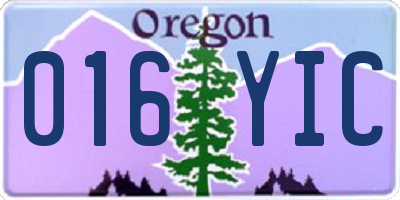 OR license plate 016YIC