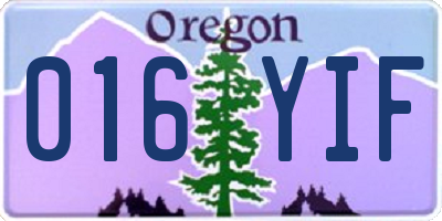 OR license plate 016YIF
