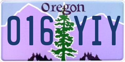 OR license plate 016YIY