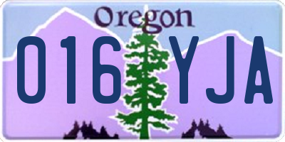 OR license plate 016YJA