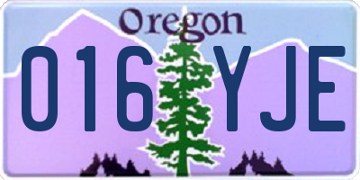 OR license plate 016YJE