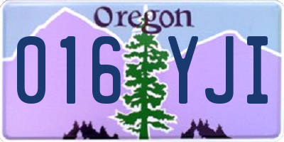 OR license plate 016YJI