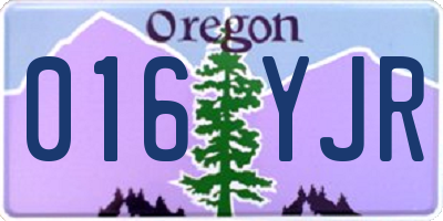 OR license plate 016YJR
