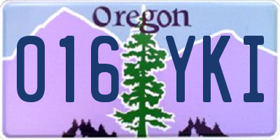 OR license plate 016YKI