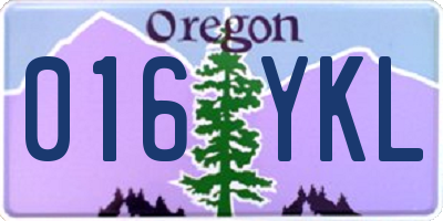 OR license plate 016YKL