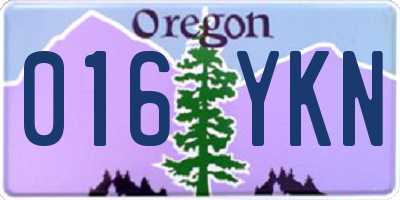 OR license plate 016YKN