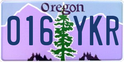 OR license plate 016YKR