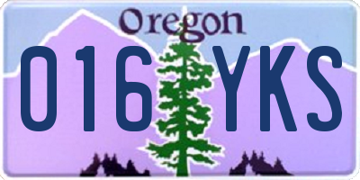 OR license plate 016YKS