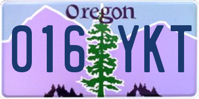 OR license plate 016YKT
