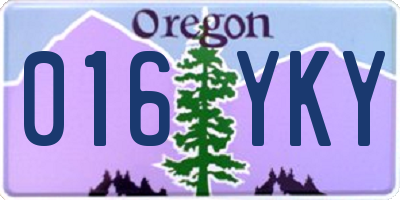 OR license plate 016YKY