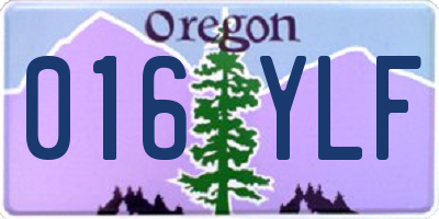 OR license plate 016YLF