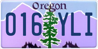 OR license plate 016YLI