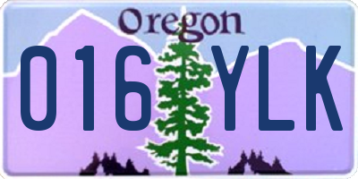 OR license plate 016YLK