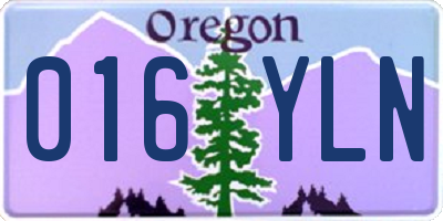 OR license plate 016YLN