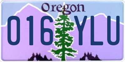 OR license plate 016YLU