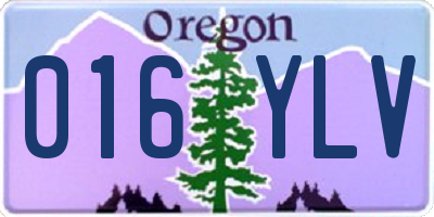 OR license plate 016YLV