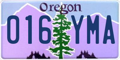 OR license plate 016YMA