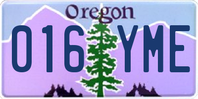 OR license plate 016YME