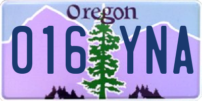 OR license plate 016YNA