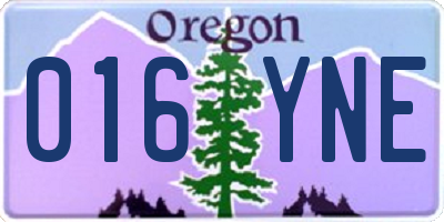 OR license plate 016YNE