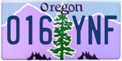 OR license plate 016YNF