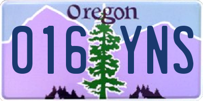 OR license plate 016YNS