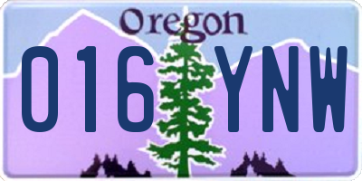 OR license plate 016YNW