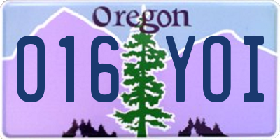 OR license plate 016YOI