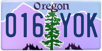 OR license plate 016YOK