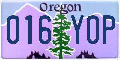 OR license plate 016YOP