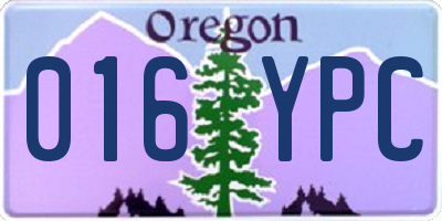 OR license plate 016YPC