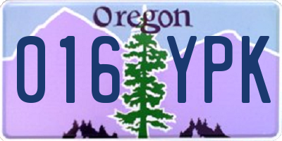OR license plate 016YPK