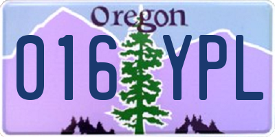OR license plate 016YPL