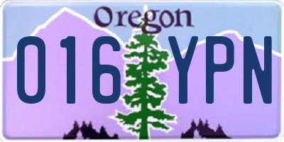 OR license plate 016YPN