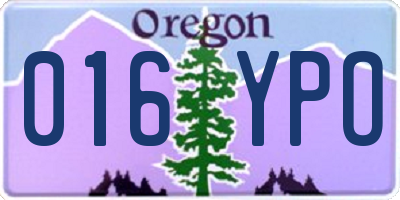 OR license plate 016YPO