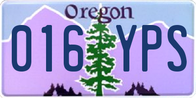 OR license plate 016YPS