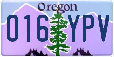 OR license plate 016YPV