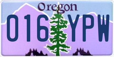 OR license plate 016YPW