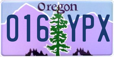 OR license plate 016YPX