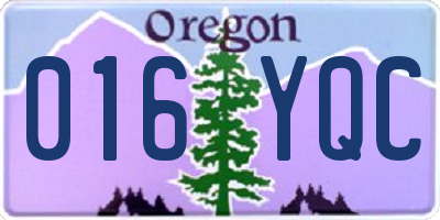OR license plate 016YQC