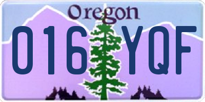 OR license plate 016YQF
