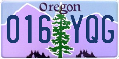OR license plate 016YQG