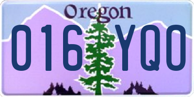 OR license plate 016YQO