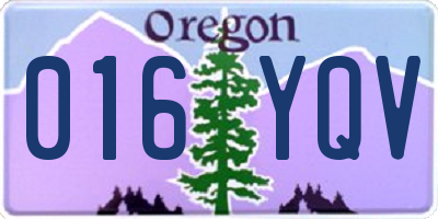 OR license plate 016YQV