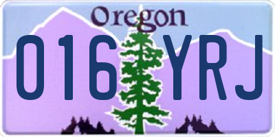 OR license plate 016YRJ