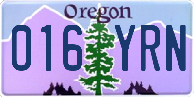 OR license plate 016YRN
